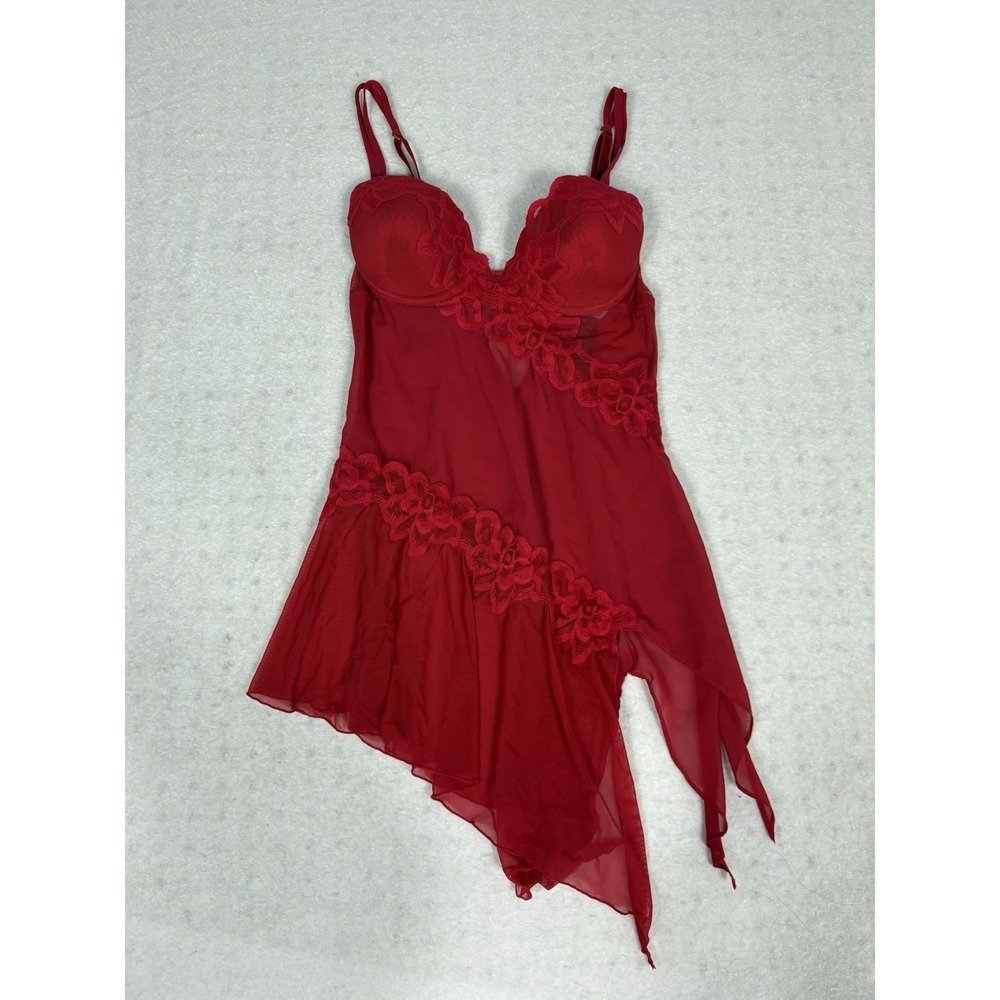 Hillard & Hanson Women S Sexy Red Lace Asymmetrical Slip Dress Beautiful Floral